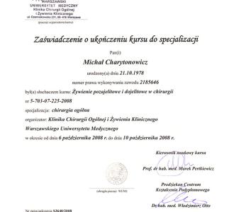 certyfikat dr Michał Charytonowicz