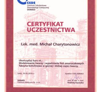 certyfikat dr Michał Charytonowicz