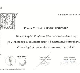 certyfikat dr Michał Charytonowicz